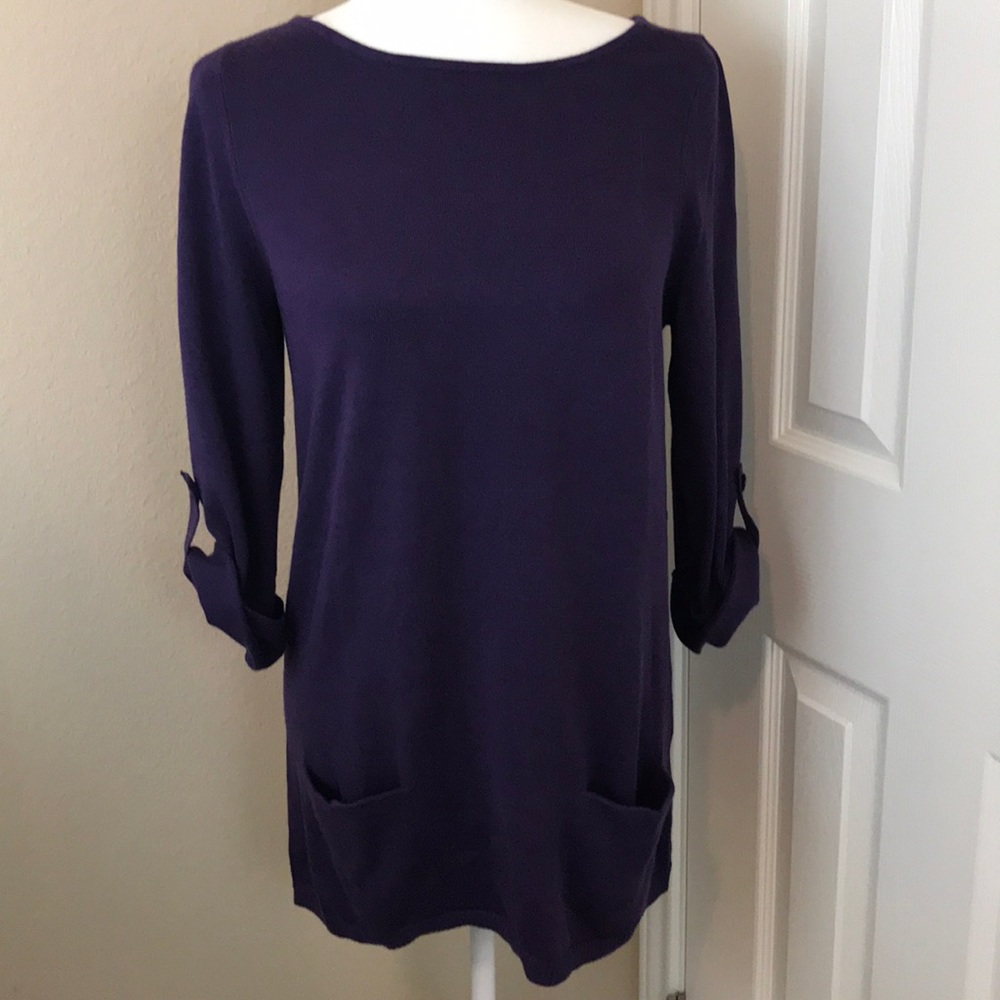 Caslon Tunic with Roll Tab Sleeves NWT